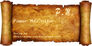 Pamer Mónika névjegykártya
